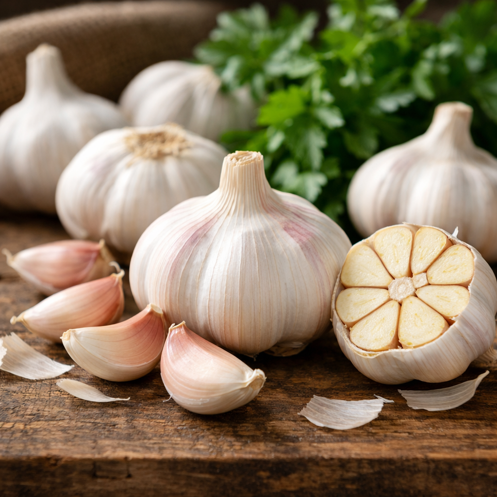 Svež beli luk spreman za upotrebu u kuhinji i medicini