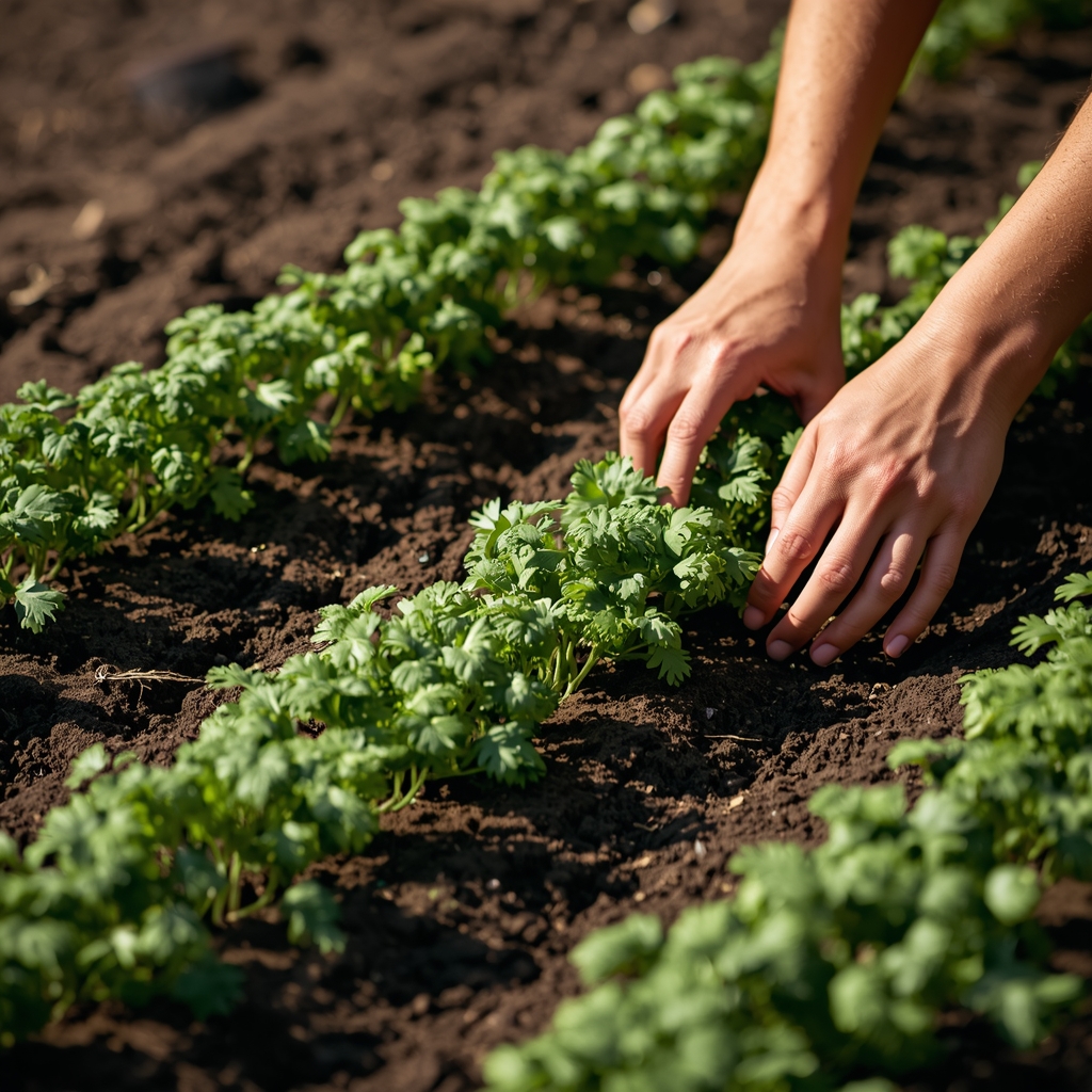 sadnja-persuna Sadnja peršuna u redove u povrtnjaku